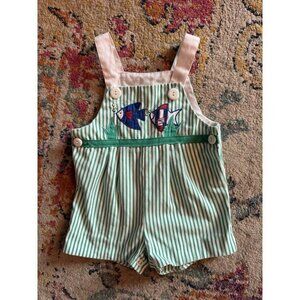EVC Vintage Fish Romper Overalls 9-12 Months